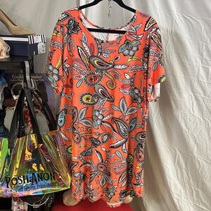 Bobbie Brooks Orange Paisley Dress